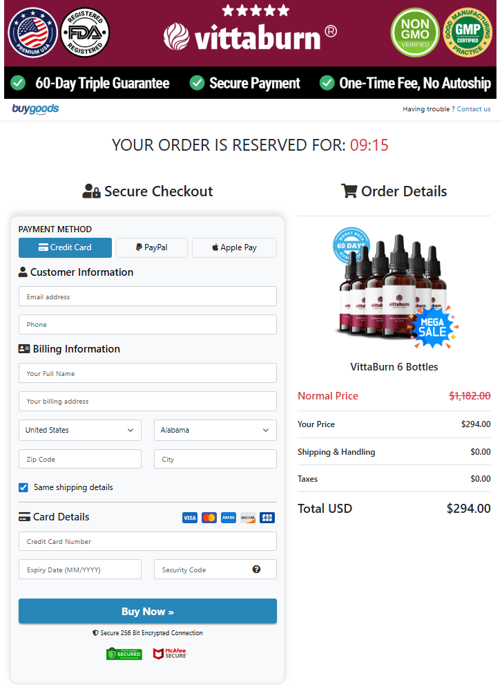 Vittaburn order